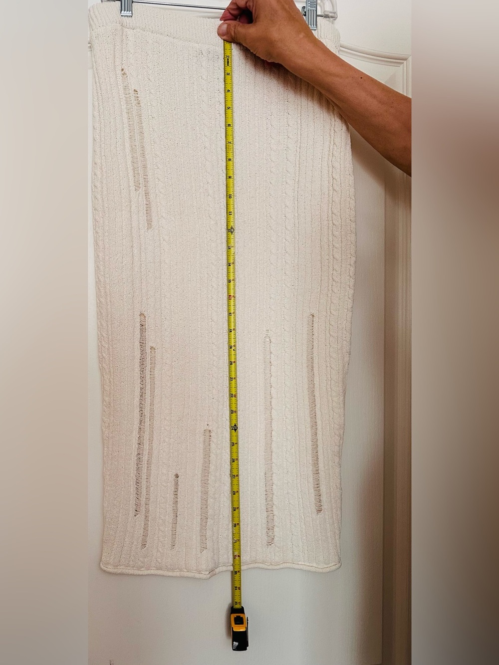 Mango Cream Ribbed Knit Midi Skirt - Picture 3 of 4